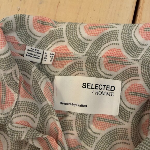 Selected Homme Geometric Print Short Sleeve Shirt - Picture 2 of 2